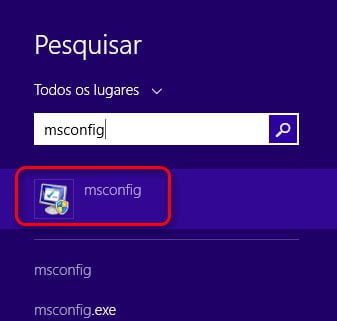 digite msconfig e tecle Enter