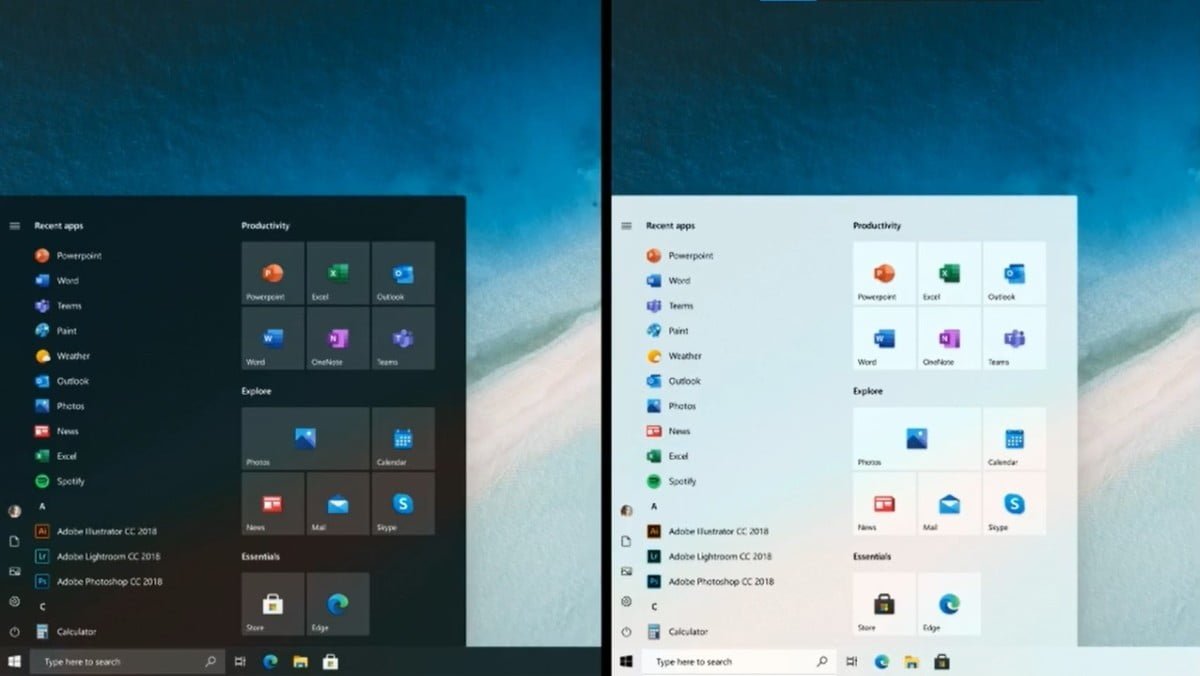 Novos ícones do novo menu Iniciar no Windows 10
