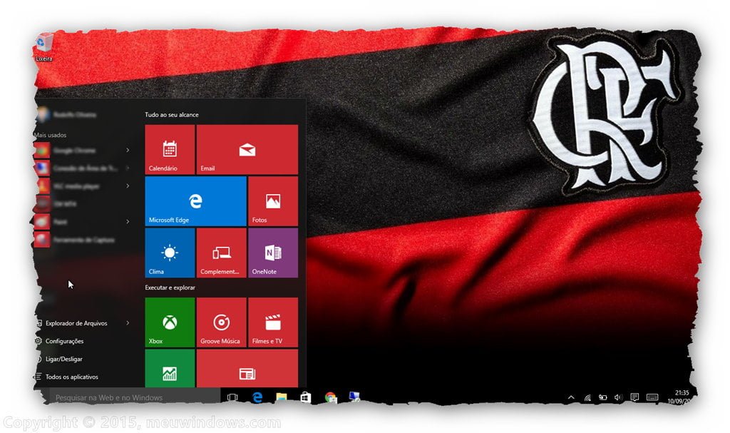 Tema CR Flamengo para Windows 10