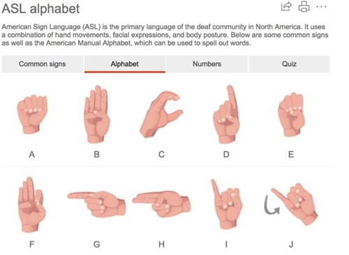 Linguagem de sinais americana (ASL)