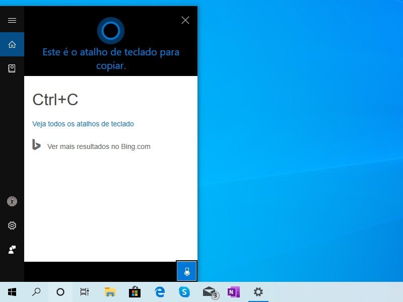 Obtenha ajuda perguntando à Cortana.