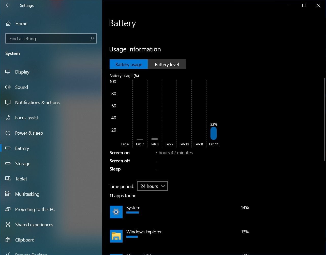 windows10 novo gerenciador bateria